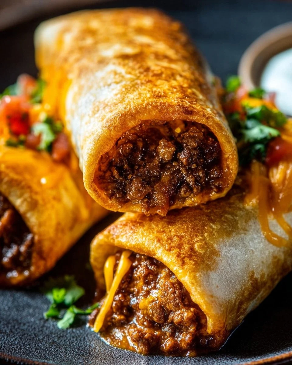 Beef and Cheese Chimichangas