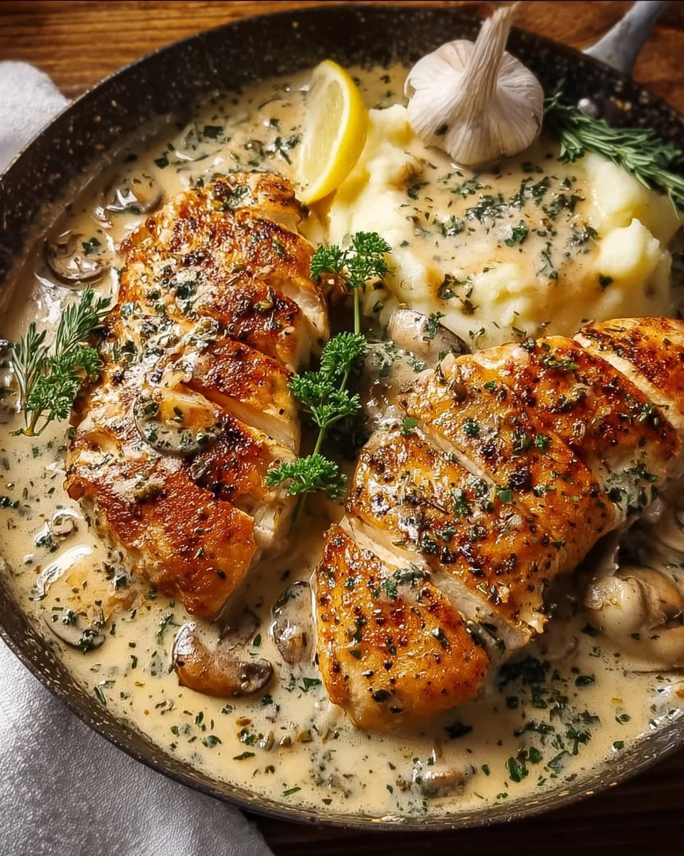 Creamy Garlic Chicken Pan