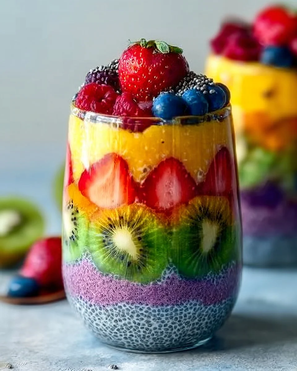 Delight in Rainbow Chia Pudding Parfait for a Healthy Treat