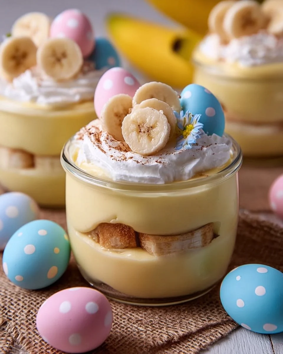 Easter Banana Pudding Cups