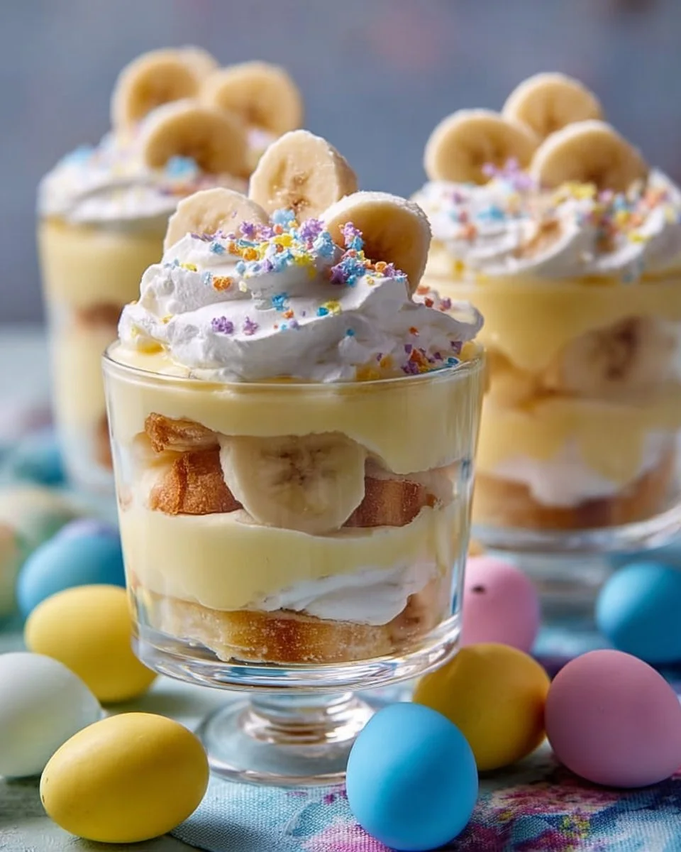 Easter Banana Pudding Cups