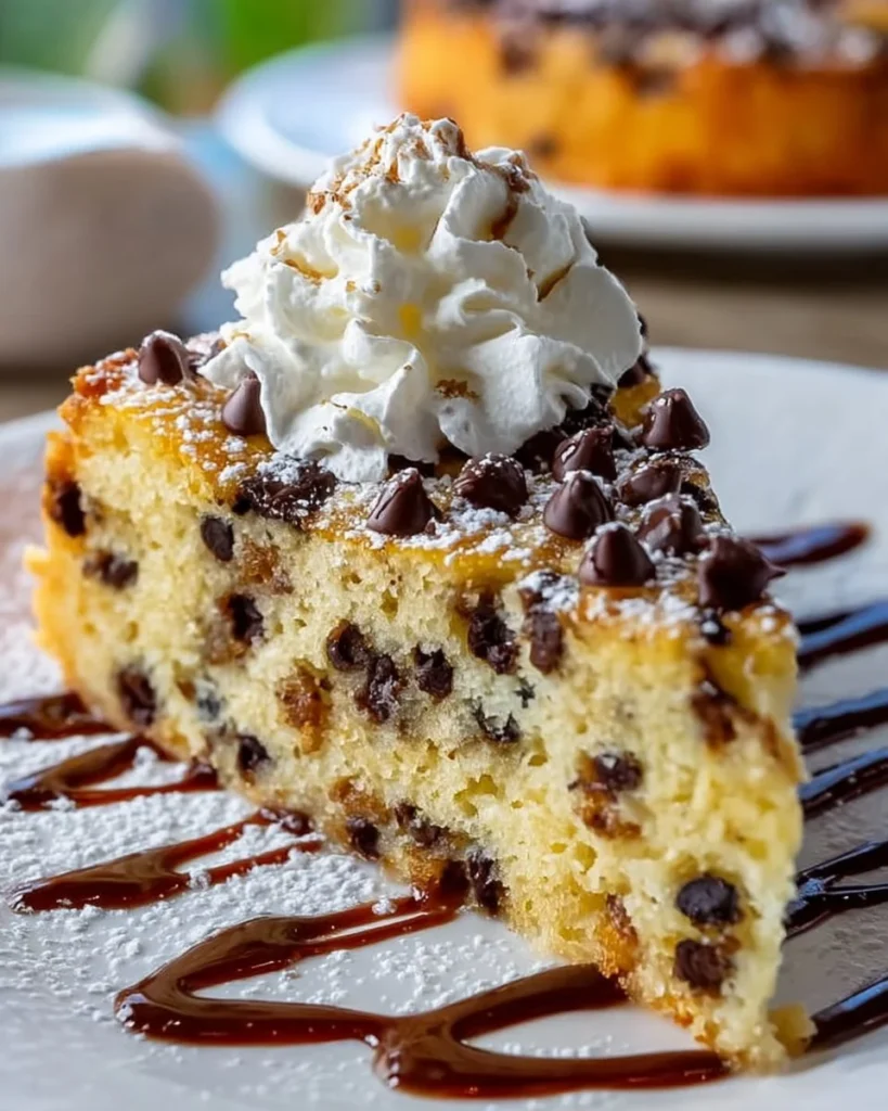 Italian Chocolate Chip Ricotta Cake with chocolate chips and a moist ricotta texture