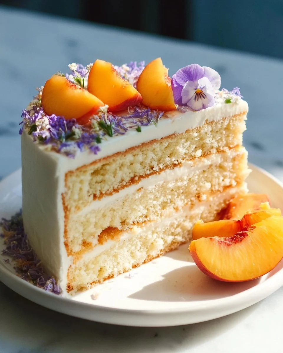Lavender Peach Cake