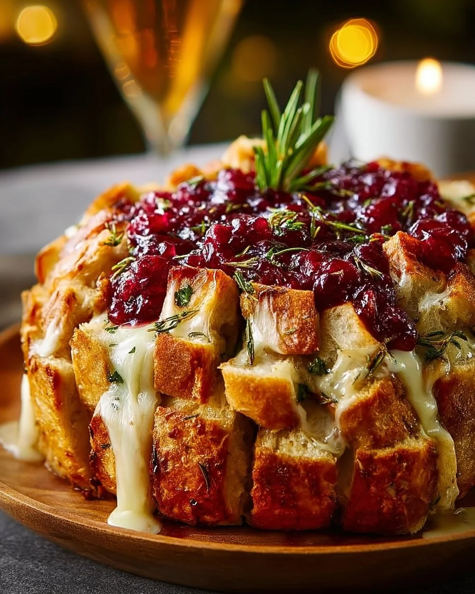 Pull-Apart Sourdough Brie and Cranberry Bread