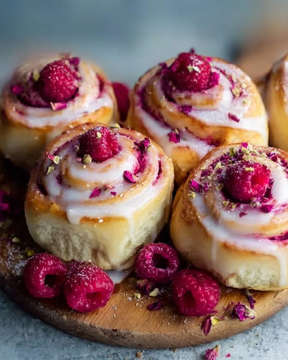 Raspberry and Rose Cheesecake Buns for Your Sweet Indulgence