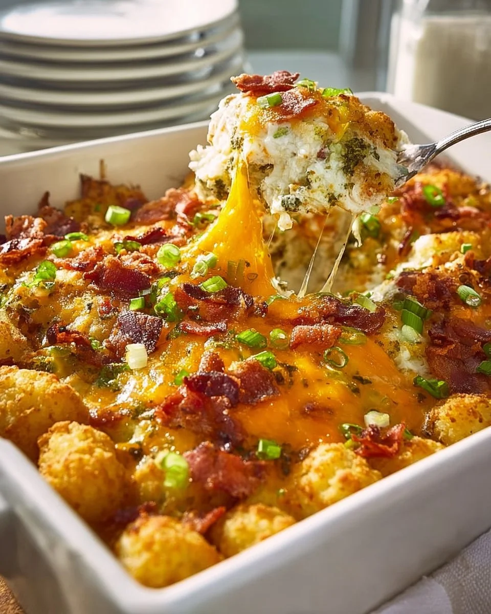 Cheesy Chicken Tater Tot Casserole