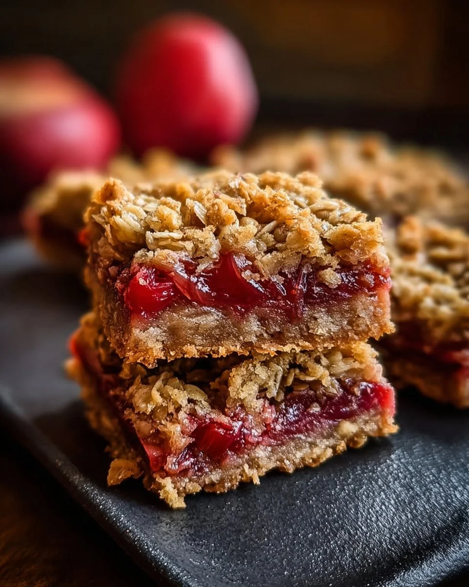 Delicious Amish Oatmeal Rhubarb Bars