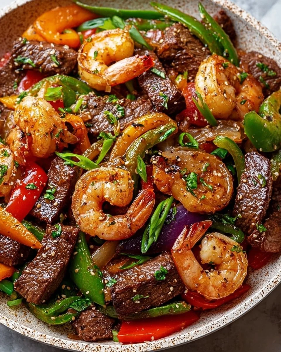 High-Protein Steak and Shrimp Stir-Fry