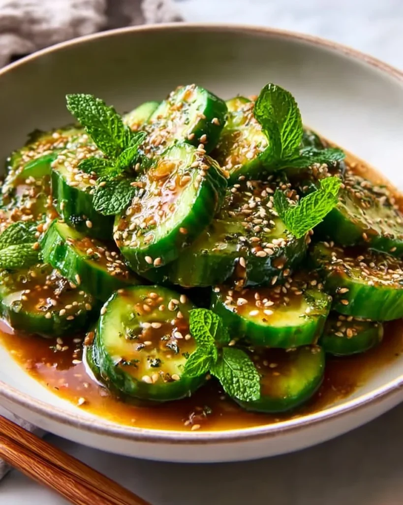 Bowl of Japanese cucumber salad with fresh veggies and dressing