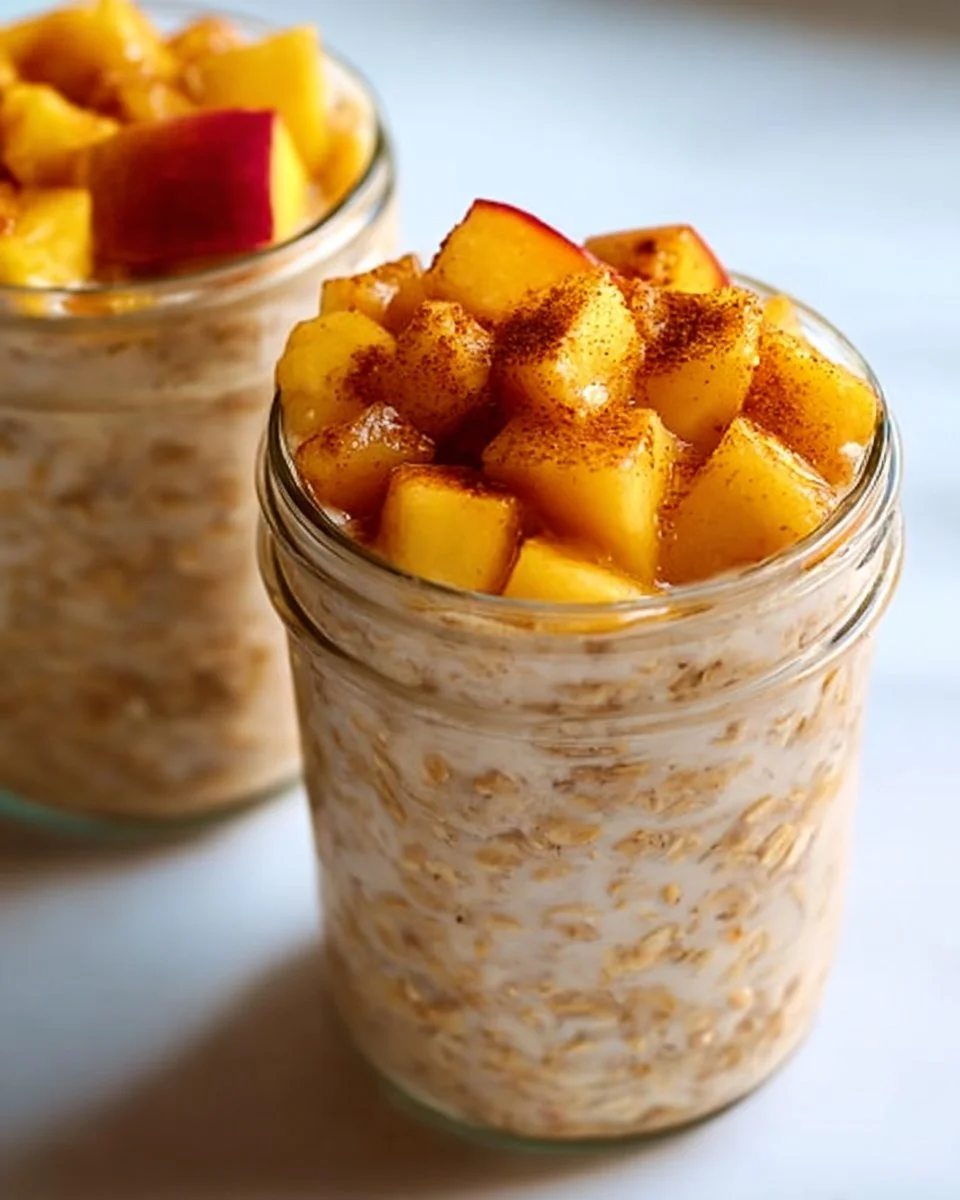 Peach Cobbler Overnight Oats