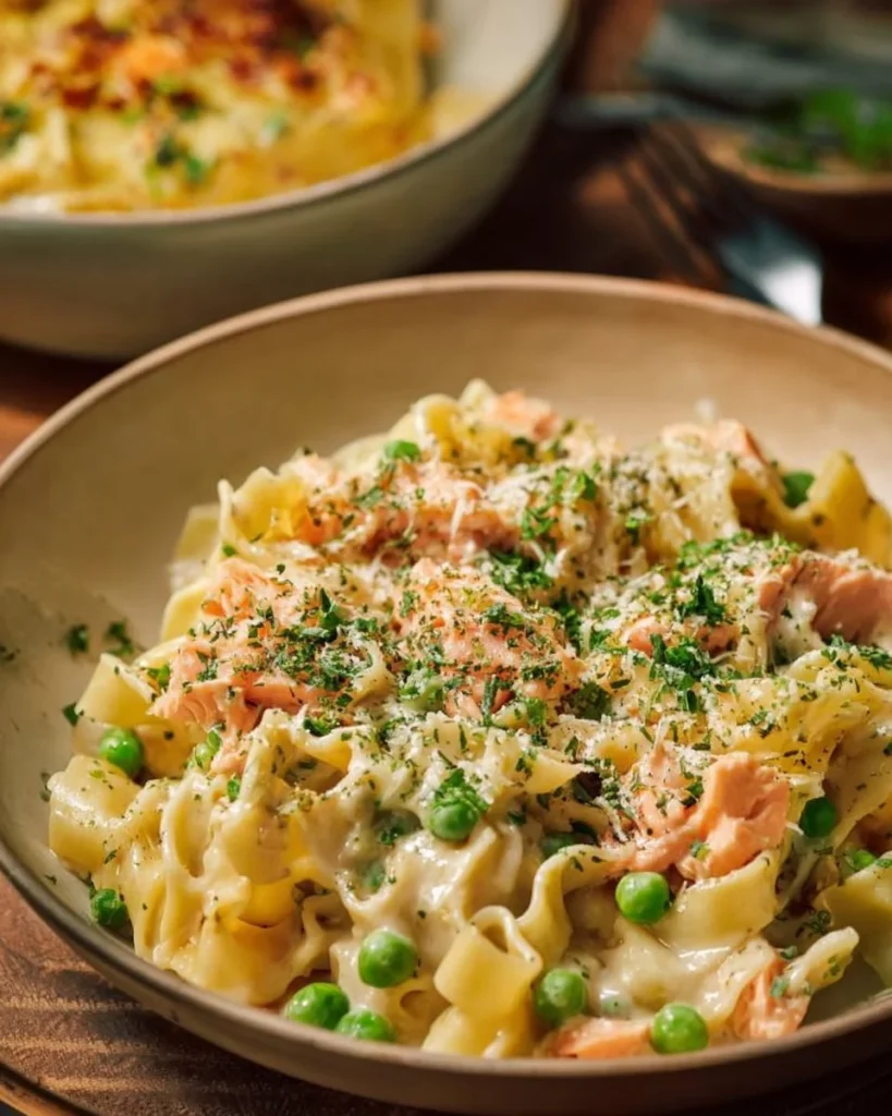 Quick Chicken Pot Pie Pasta dish served in a bowl with herbs and ingredients