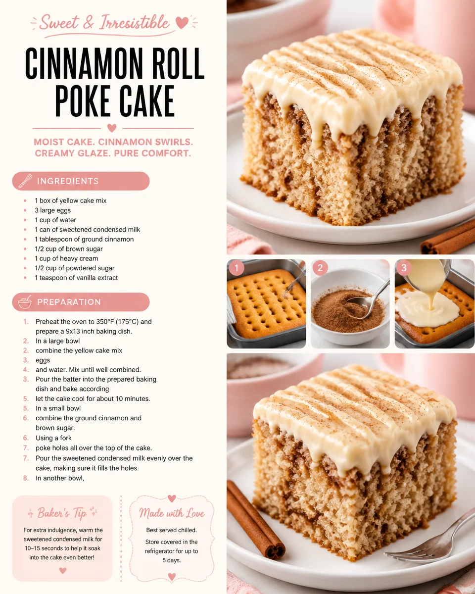 Cinnamon Roll Poke Cake
