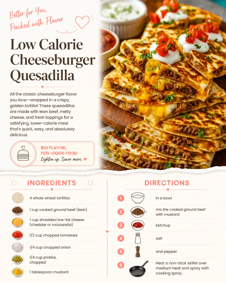 Low Calorie Cheeseburger Quesadilla