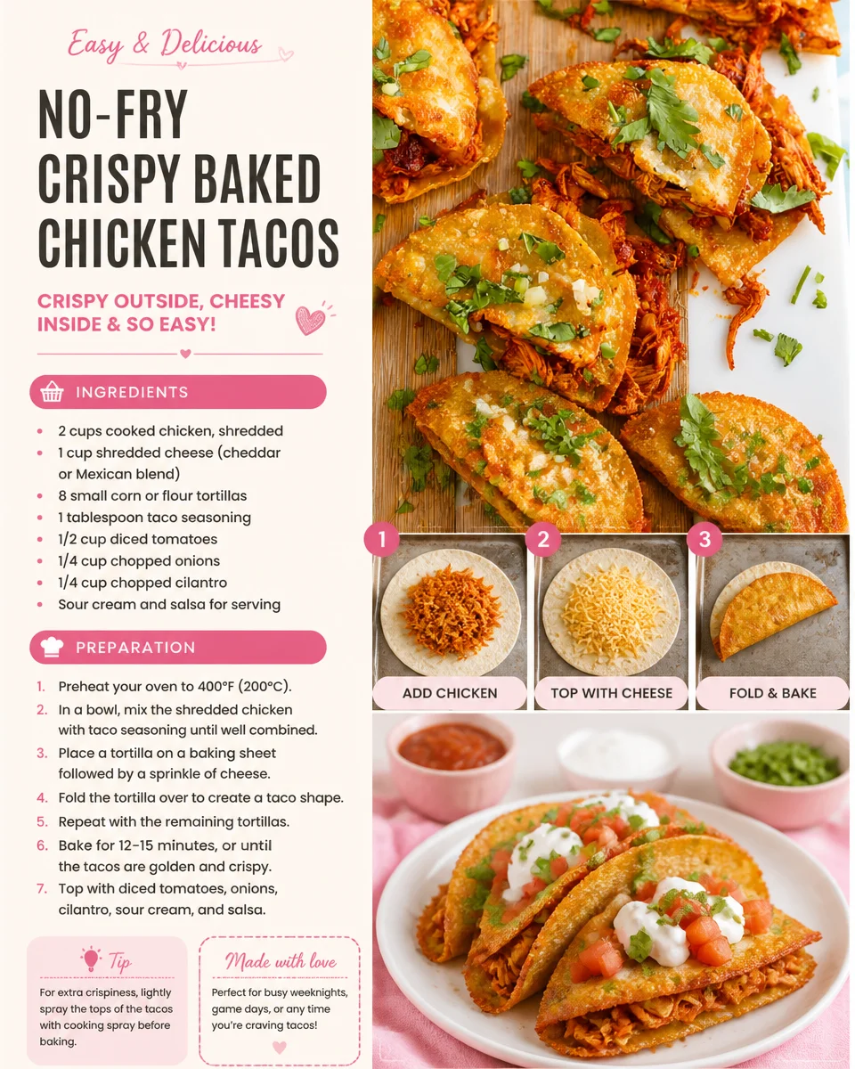 No-Fry Crispy Baked Chicken Tacos
