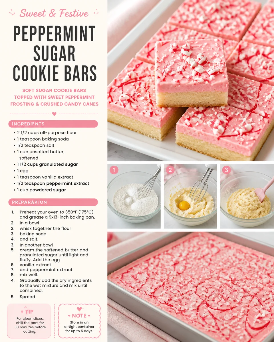Peppermint Sugar Cookie Bars