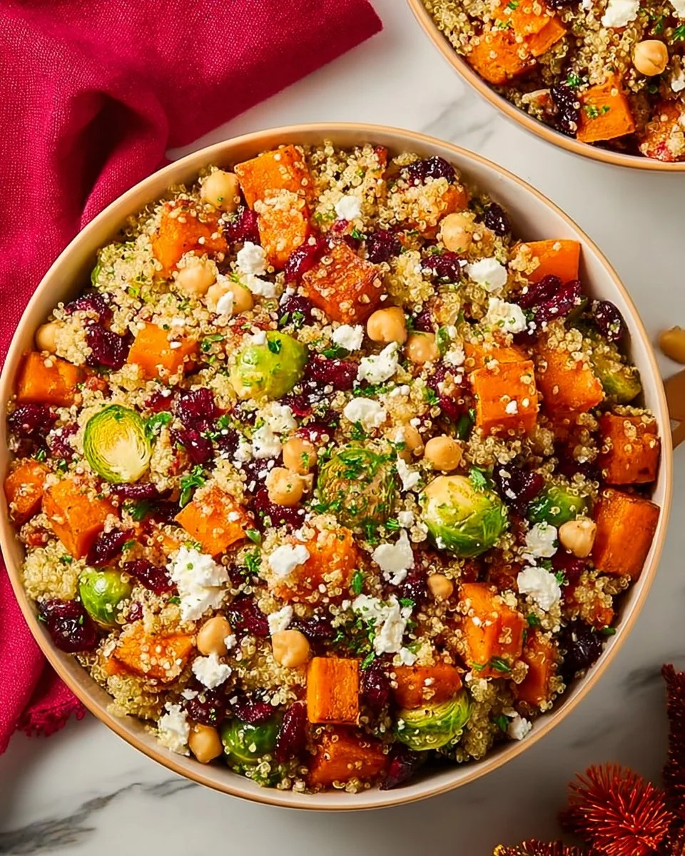 Delicious fall quinoa salad with seasonal vegetables and spices